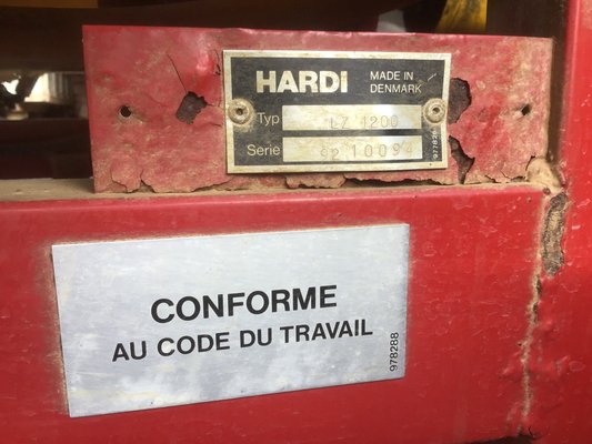Pulvérisateur porté Hardi Evrard LZ1200L 24M