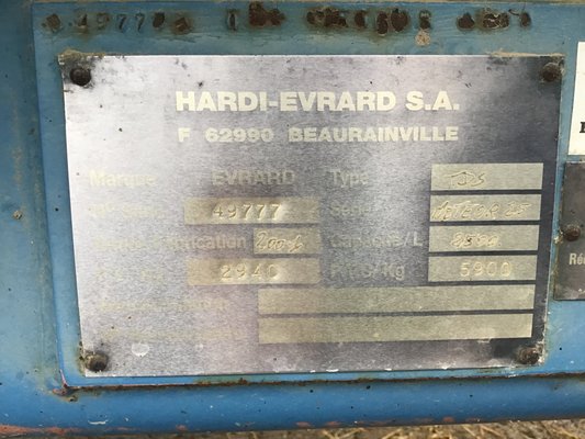 Pulvérisateur traîné Evrard METEOR